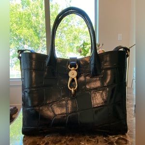 Beautiful Dooney Large Amelie Black Croco